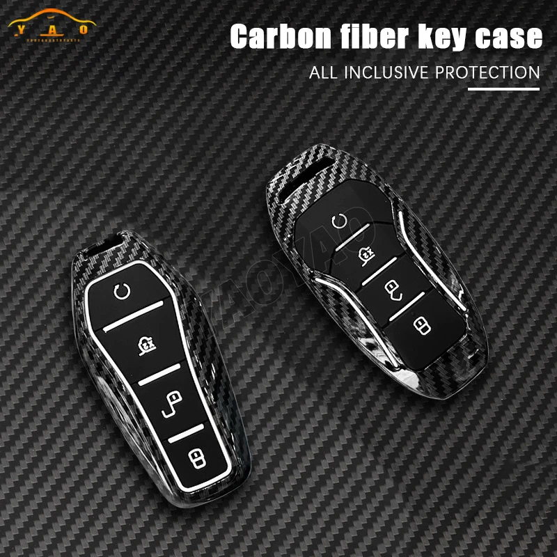 ABS Carbon fiber Remote Car Key Case For BYD Qin Song Plus Chazor Dmi Tang Han Dmp ATTO3 Seal U Dolphin EV