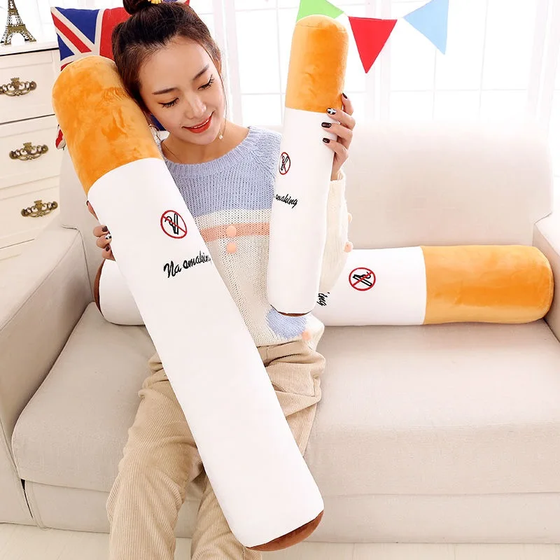 Nice Creative Smoking Cylindrical Sleeping Cushion Cigarette Pillow Plush Toys Fashion Boyfriend Birthday Gift