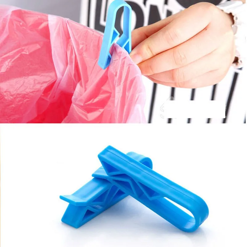 4pcs Rubbish Bag Clips Practical Garbage Trash Bag Anti-Slip Holder Clamp Waste Basket Can Fixation Clip Home Storage Tools