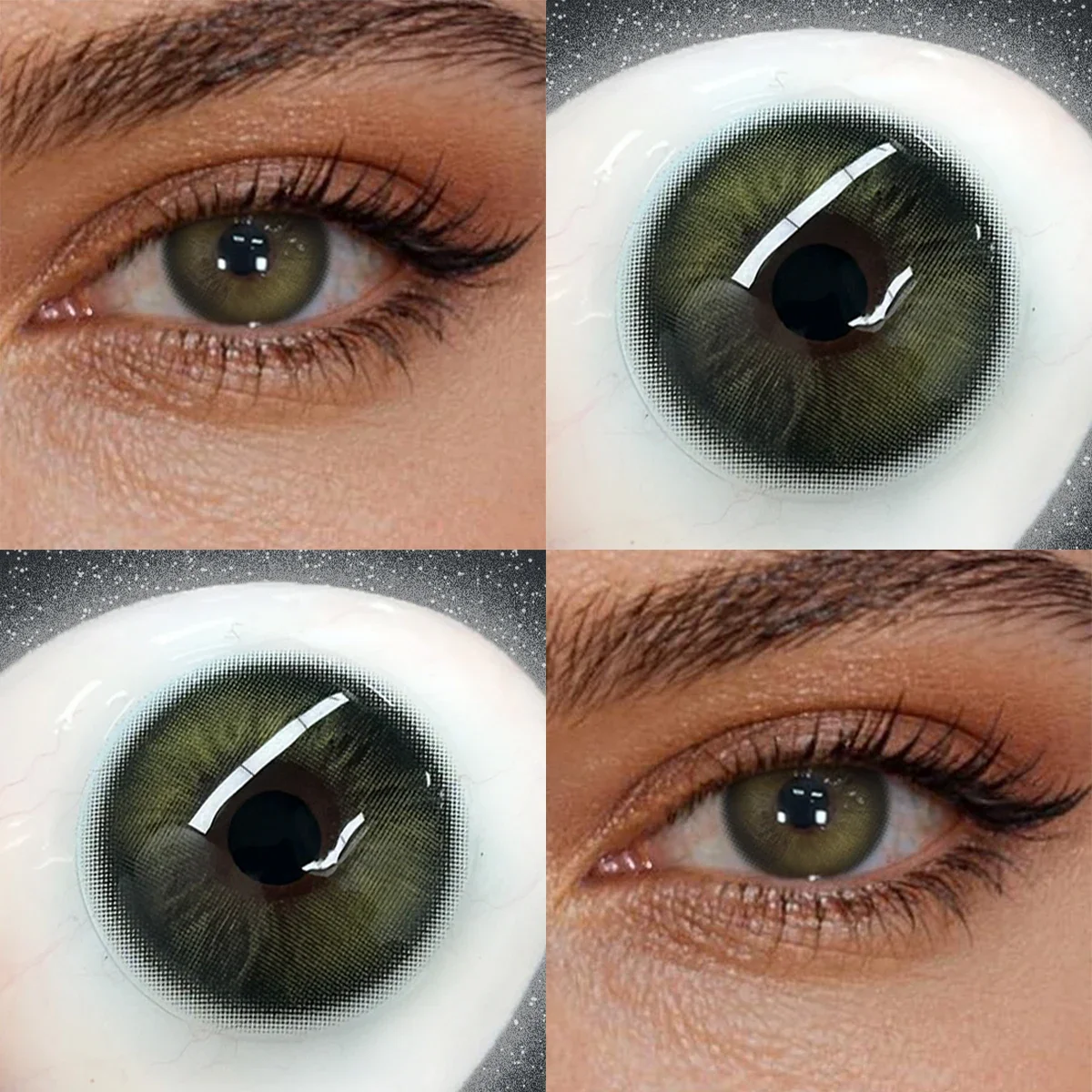 Lalens 14,5mm Farbige Kontaktlinsen für Kurzsichtigkeit Braun 6 Monate Nutzung Weiche Natürliche Augen-Schönheitsfarbkontaktlinsen für Tägliches Kosmetik-Make-up – Detail 10
