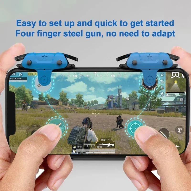 Z1 4 dedos jogo do telefone móvel gatilho objetivo tiro l1 r1 botão chave para iphone android pubg 40mah gamepad joystick controlador