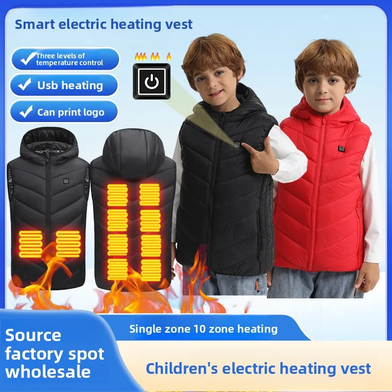 

Трансграничная новая детская одежда с подогревом, жилет с электрическим подогревом, зимний теплыйUSBI-умный жилет с подогревом постоянной температуры