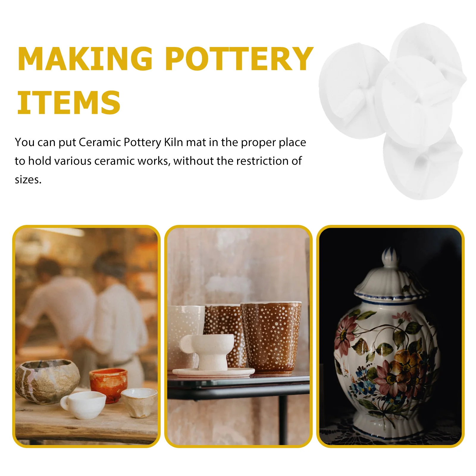 

4 Pcs Ceramic Pottery Kiln Mat Refractory Support Clay Firing Tool Pottery Supplies Sturdy Durable Long Lasting Jewelry