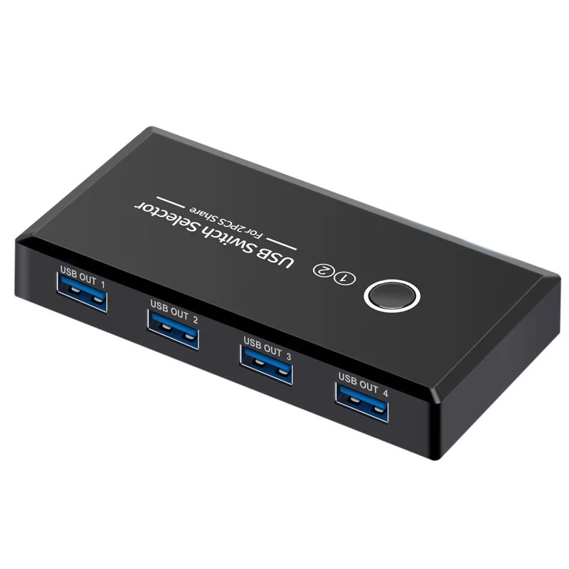 Kabel Switcher KVM USB 3.0 2.0 2 IN 4 OUT untuk Windows10 PC Laptop Keyboard Mouse Printer Berbagi Bluetooth Wifi 4 Perangkat