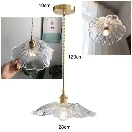 

Flower Glass Pendant Light Decor Lighting for Bedroom Dining Living Room