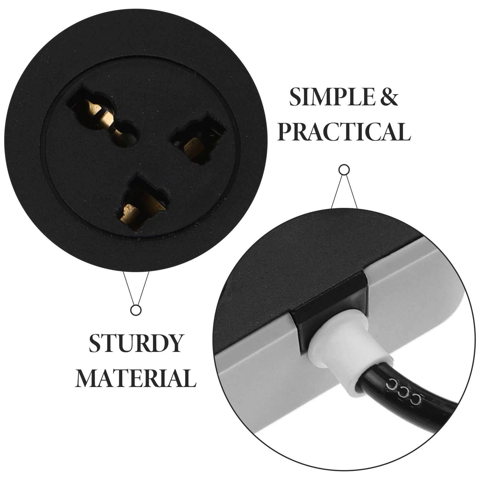 

USB Power Strip Portable Extension Outlet Board Black Socket Panel Surge Protection Long Cable Home Office Use Multi Devices