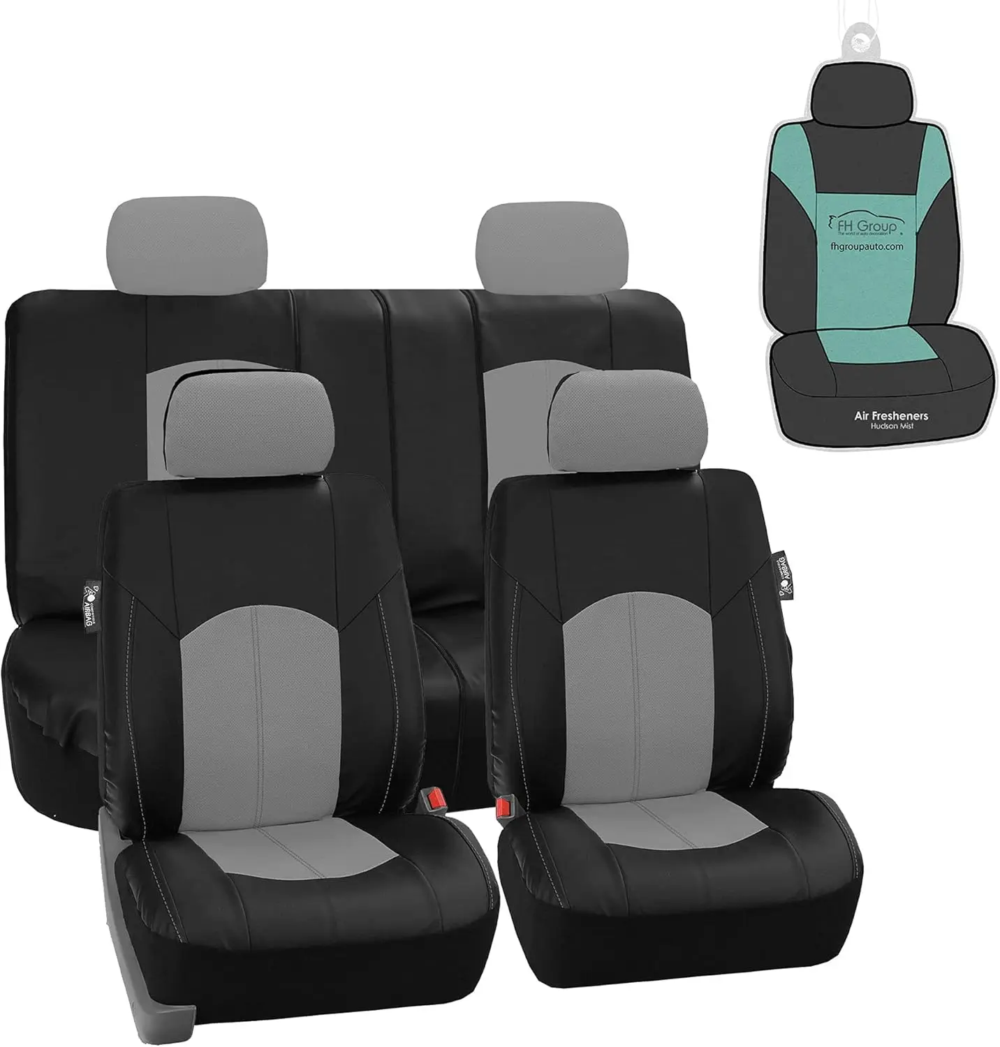 

Automotive Seat Cover Highest Grade Faux Leather Gray Full Set, Combo Car Seat Cover Design Airbag Compatible Split Bench Tan Ca