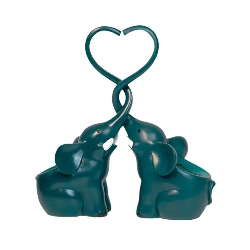 

A67P-Home Garden Elephant Succulent Planter Pot Home Couple Elephant Ornament Cartoon Couple Elephant Succulent Planters