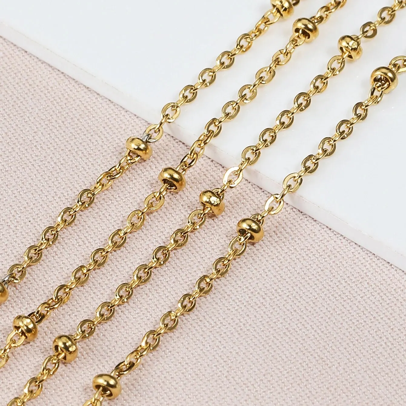 2 Meter Edelstahl-Kreuzketten, 1,5 x 2,5 mm, Kette, 1 mm Perlen, Kugelketten für Schmuckherstellung, DIY-Komponenten, Zubehör