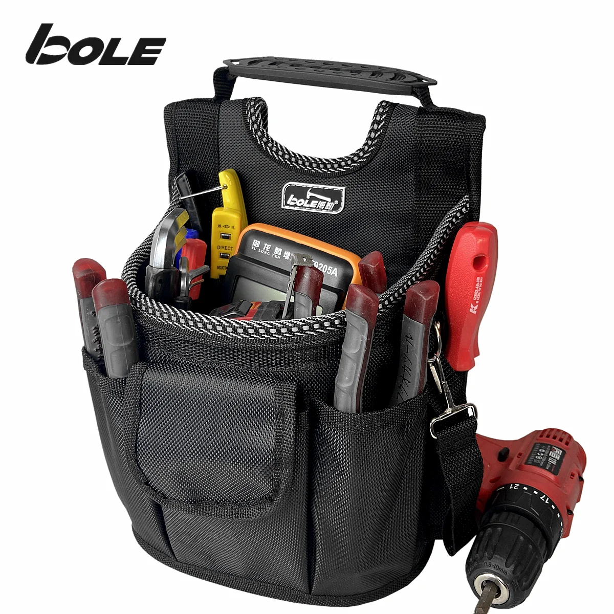 Multifunctional Reinforced Tool Bag Tote Basket Tool Waist Bag One Shoulder Crossbody Backpack Combined High Performance Bag