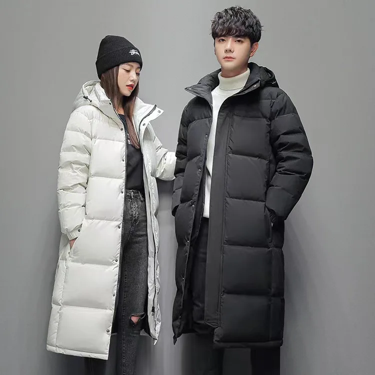 New Winter Men Black Long Duck Down Coats Hooded Casual Down Jackets Quality Male Outdoor Windproof Warm Winter Jackets Clothing