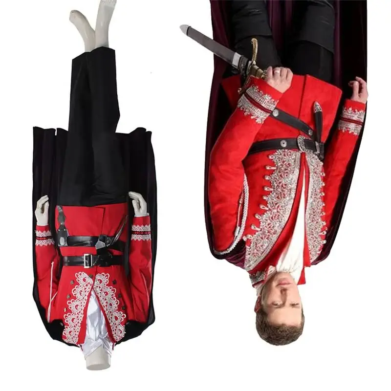 

Once Upon a Time David Nolan Cosplay Costume Red Uniform Prince Suit With Cape Full Set Adult Men Medieval Outfits