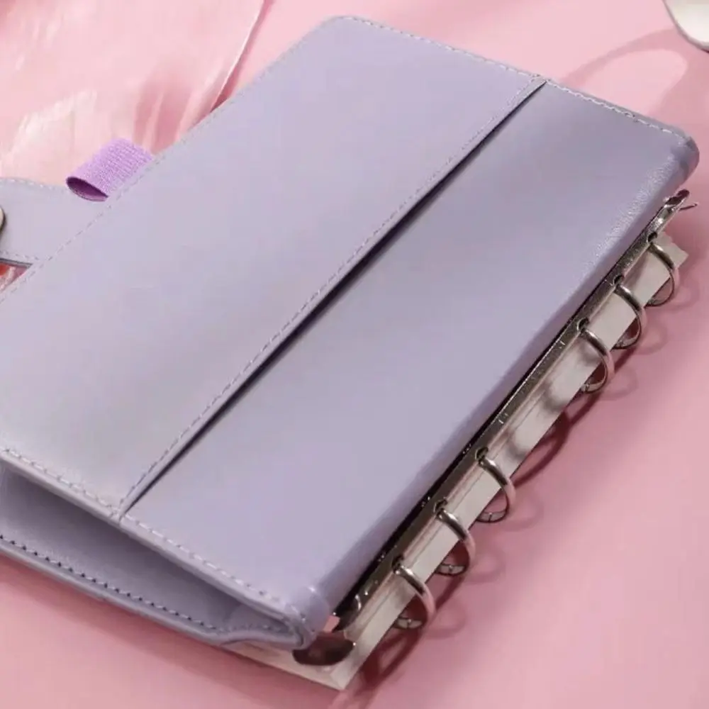 Pu Leather Loose-Leaf Notebook Macarone Color A6 Budget Binder Refillable Magnetic Buckle Planner Organizer Cash Envelopes