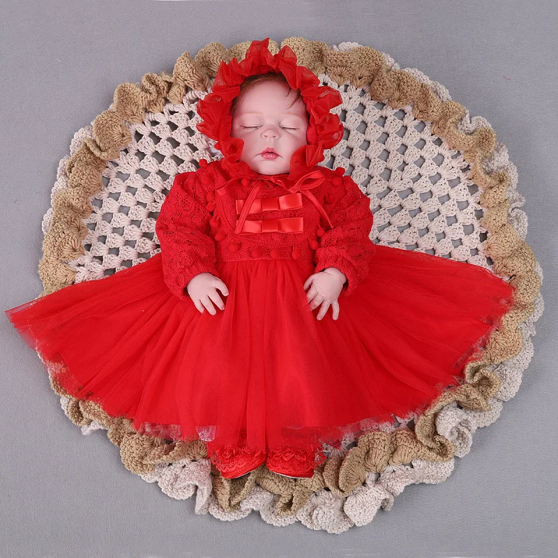 0-24M Ivor7 Birthday Baby Girls Dress Full Sleeve Baby Girl Baptism Costume Autmun Baby Girl Clothes 6 8 12 18 24 Months 184044