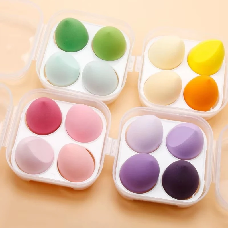 Conjunto de esponjas de maquiagem 4/8/12 unidades, esponja de mistura para base de beleza, impecável para líquidos, cremes e pós, para uso seco/úmido