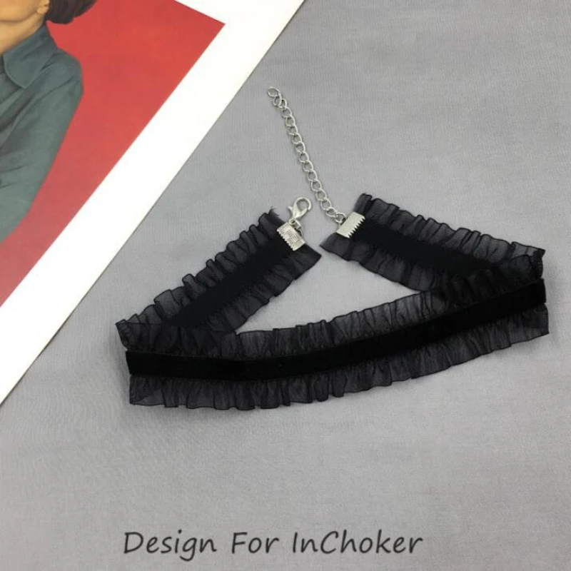 Velvet Lace Chokers Necklaces for Women Girls Cute Fairy Flower Collar Necklaces Wedding Party Fashion Jewelry Wholesale Gift