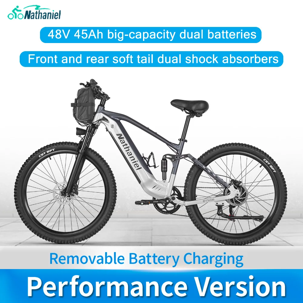 

Nathaniel electric bike,27.5"Off-Road Electric Mountain Bike,1000W Brushless Motor, 48V20Ah Battery 70KM Long Range,28MPH E-Bike