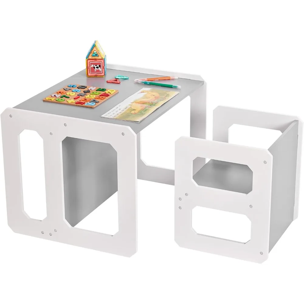 

Kids Table and Chair Set X-Large for Toddler, Wooden Toddler Activity Desk Group for Nursery, Bedroom, Activity Room, Children's