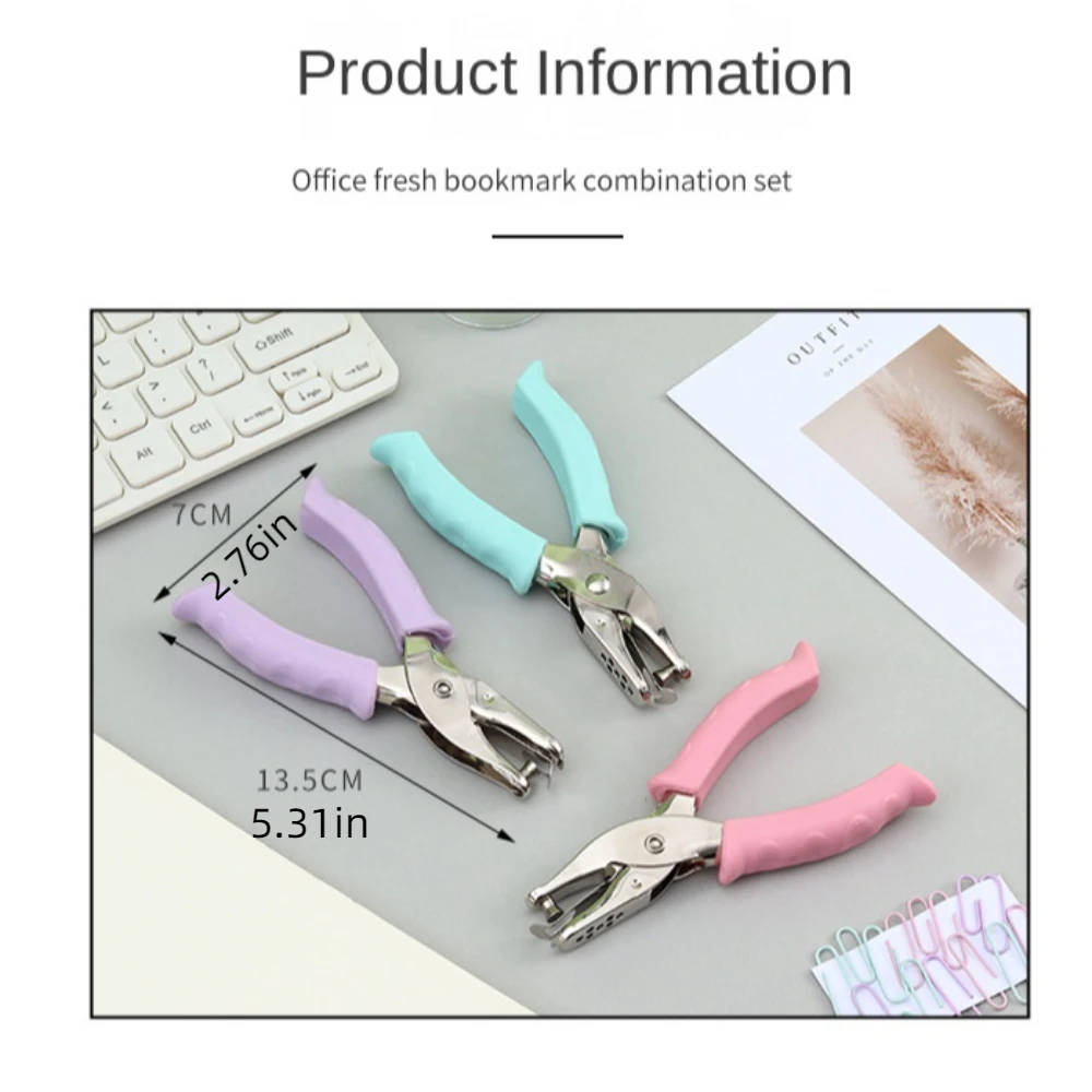 Single Hole Mini Paper Punch Non-slip Handle Macaron Color Single Hole Punch Fashion Save Effort DIY Paper Puncher School