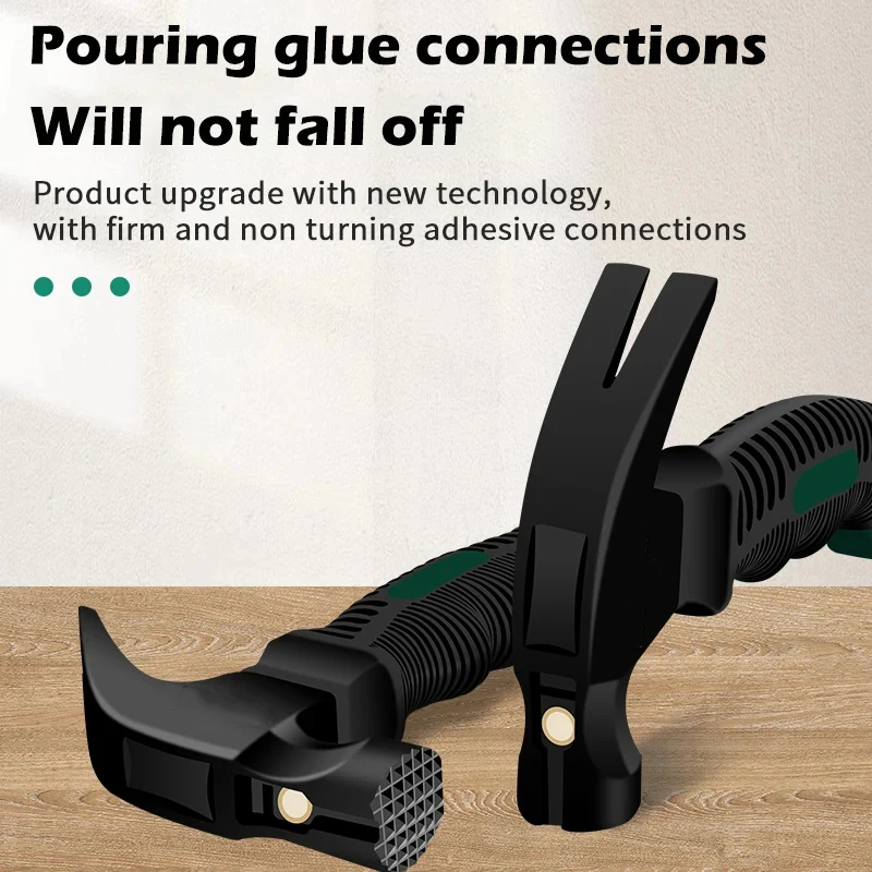 Multifunctional Mini Claw Hammer Nail Puller Anti-skid Magnetic Head for Car Safety Home Camping Portable Woodworking Hand Tools