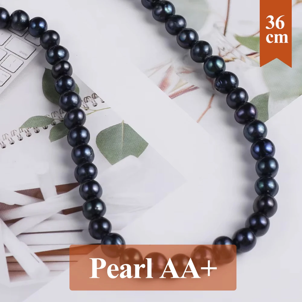

AA Natural Freshwater Black Pearl Beads 5-6mm Pearl Loose Beads Horizontal Hole for Making Jewelry Necklace Bracelet 36cm