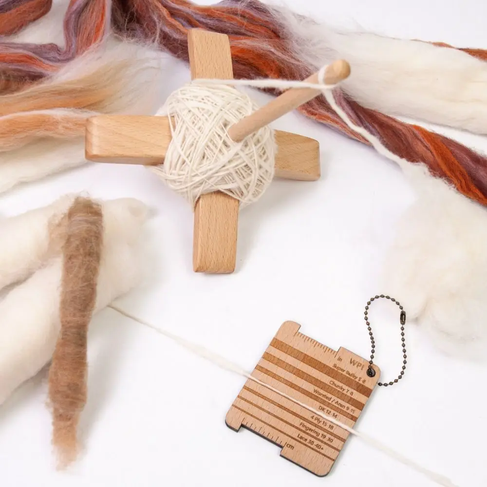 Handmade Wooden Turkish Spindle Storage Tools Detachable Cross-Shaped Hand Carved Yarn Winder Manual Top-Weaving Spinning Wheels