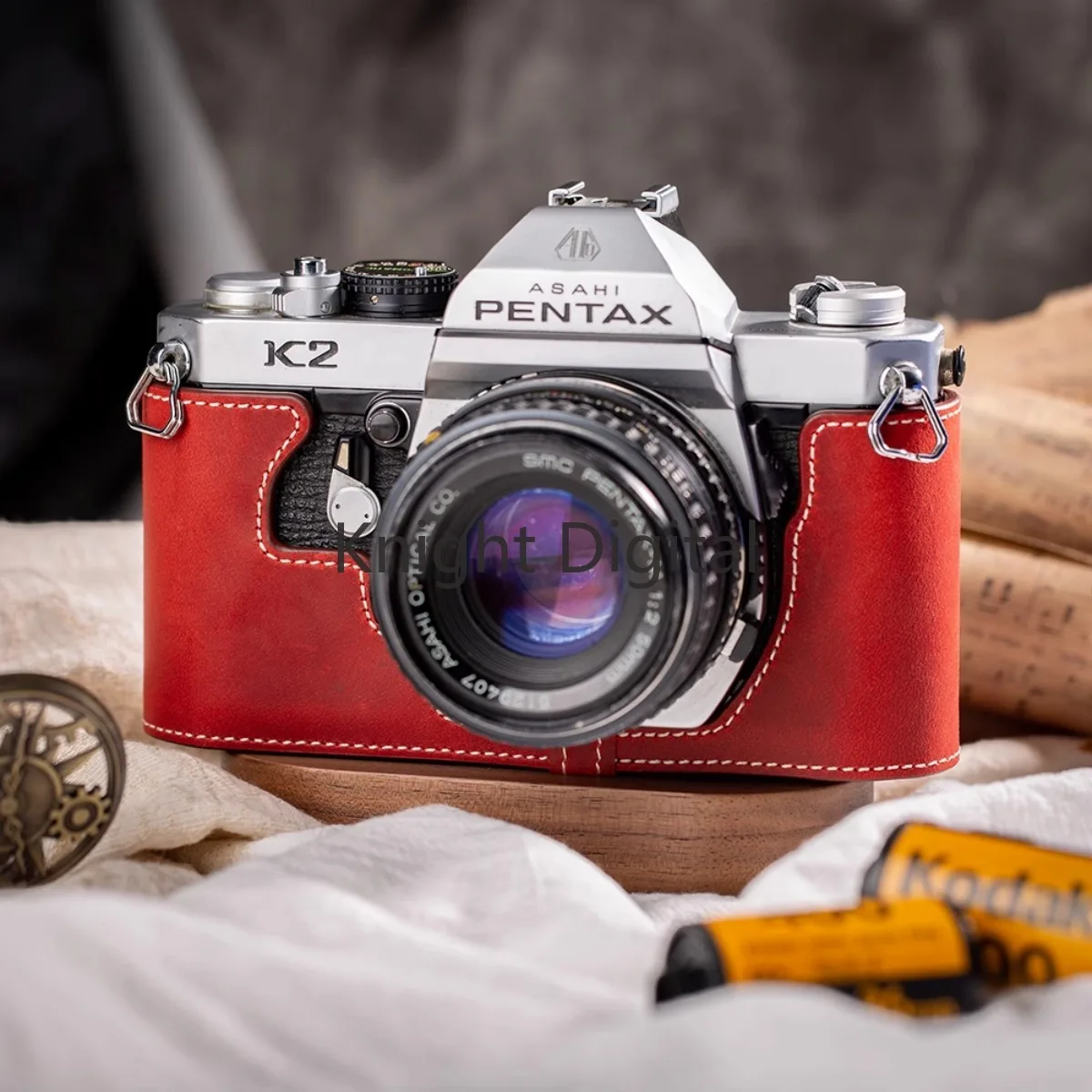 Custodia protettiva per mezza custodia per fotocamera in pelle di vacchetta vintage Custodia protettiva per accessori per fotocamera Pentax K2 фоторюкзак 1]