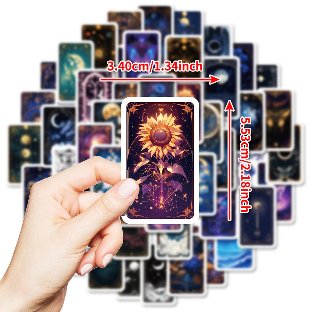 10/30/50pcs Mysterious Starry Sky Galaxy Stickers Moon Sun Planet Aesthetic Decals Laptop Phone Guitar Cartoon Sticker Wholesale