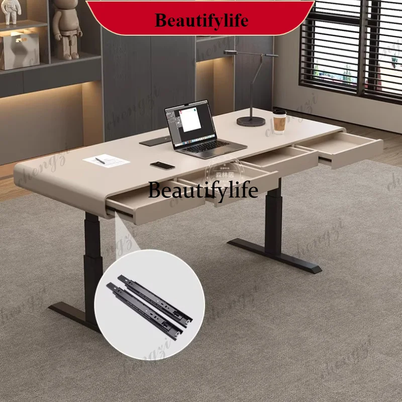 

Luxury Minimalism Italian Style Light Room Desks Computer Desk Motion Desk Standing Tables Height Adjustment Table Office TableK