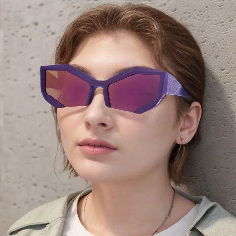 Irregular Sunglasses Women 2024 Fashion Brand Design Sun Glasses Woman Hip-hop Half-frame Shades Eyewear for Female Party Disco