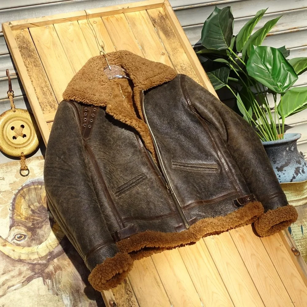 

Кожаный пиджак B3 из австралийской овчины Thiened Teddy, стильный городской повседневный зимний пиджак для молодежи