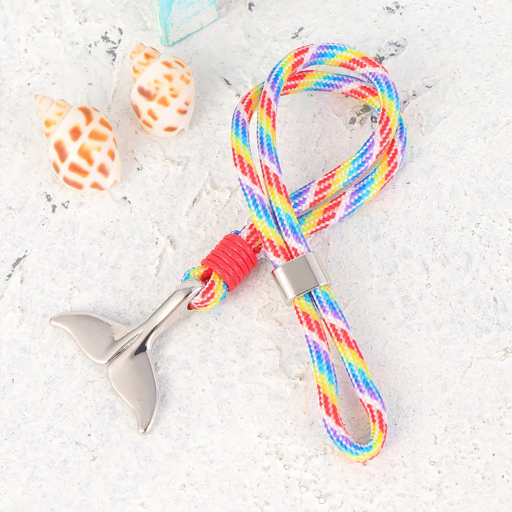 2Pcs Couple Bracelets Whale Tail Paracord Men Women Survival Rope Chain Nautical Bangle Gift for Work Shopping Fashion