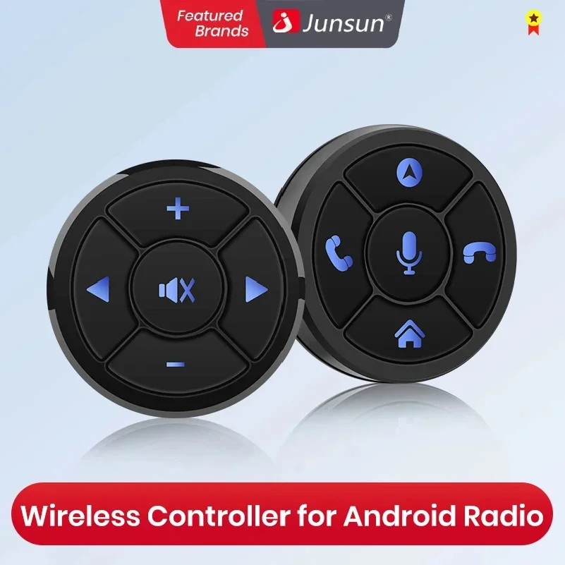 Junsun Universal Car Wireless Steering Wheel Control Button for for Android Autoradio 8 Key Functions Cup Shape With LED Light