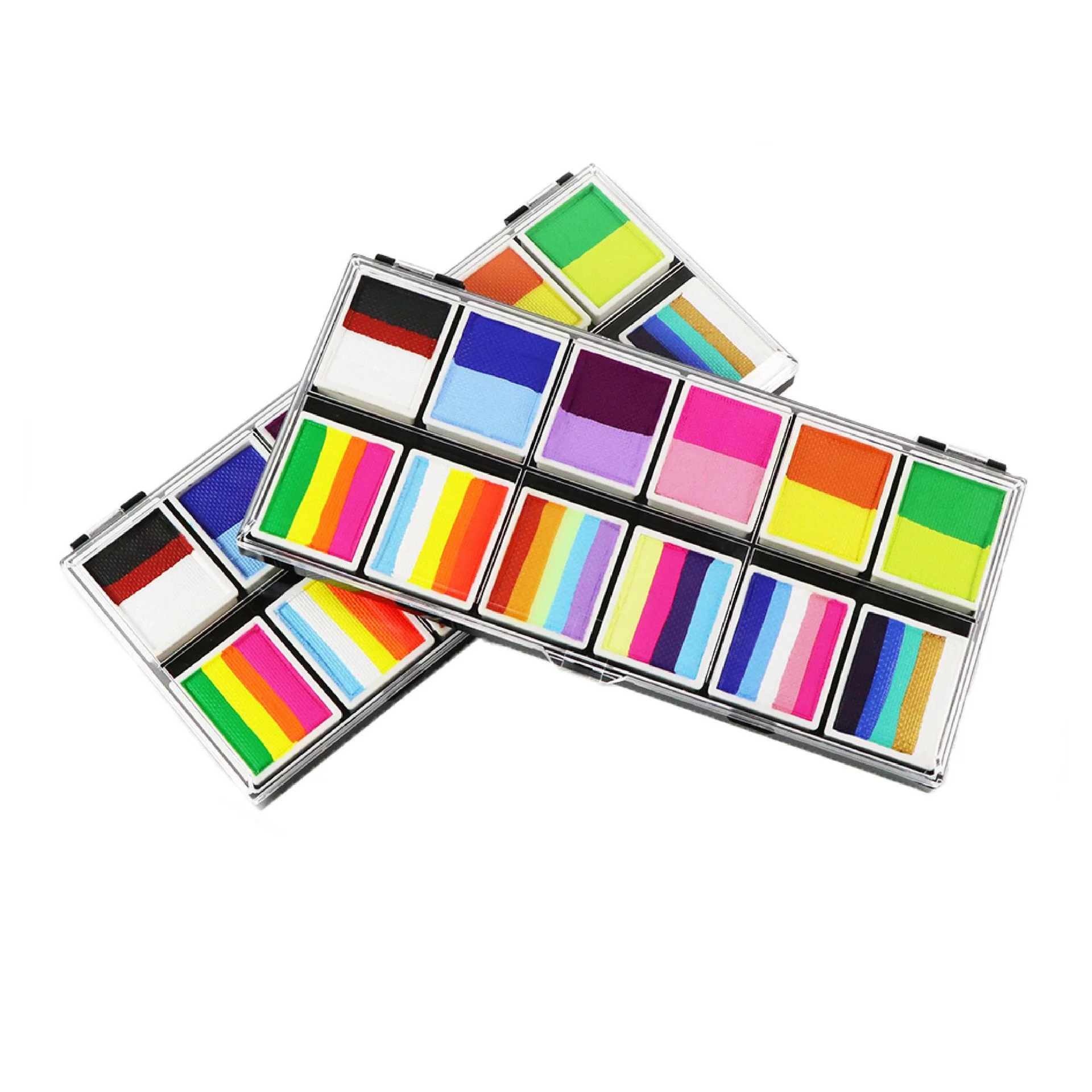 لوحة ألوان للوجه مكونة من 12 شبكة مع فرش ولوحات مائية للهالوين، لوحة جسم عيد الميلاد للبالغين والأطفال