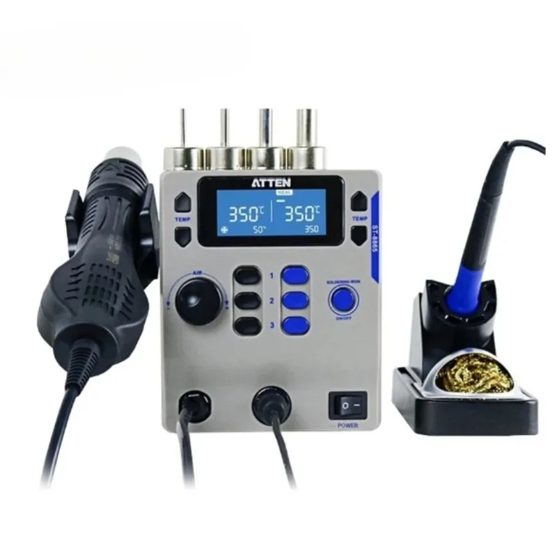 

ST8865 2 in 1Temperature Adjustable Hot Air Gun Soldering Iron Desoldering Stations BGA PCB SMD Rework Soldering Station