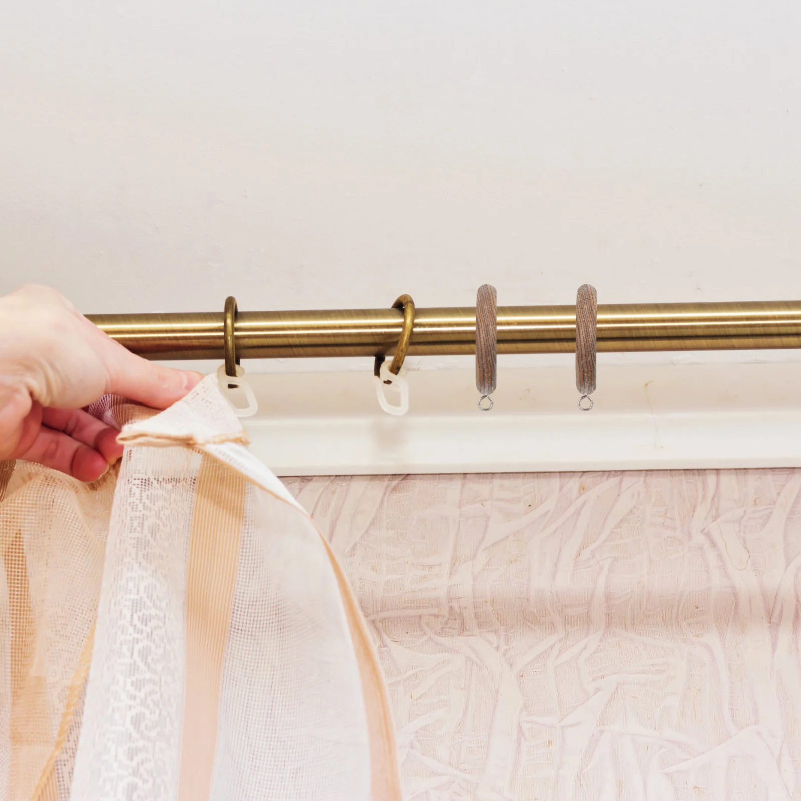 2 stücke Ringe Holz Hängen Für Fenster Vorhänge Haushalt Badezimmer Dusche Vorhang Zubehör Ersatz Vorhang Ringe Runde