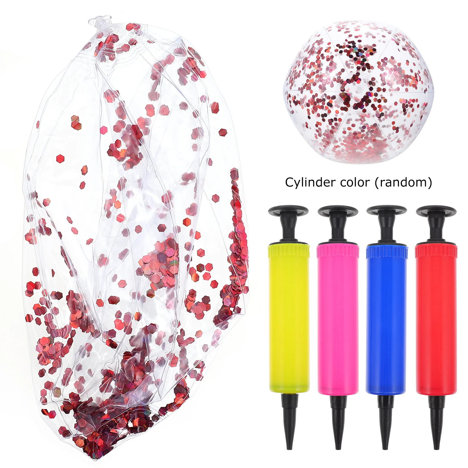 ลูกบอลกลิตเตอร์ทรงกลมใส สำหรับเด็ก เล่นกลางแจ้ง ชายหาด หรือในร่ม ฝึกการมองเห็น ฝึกทักษะการจับ