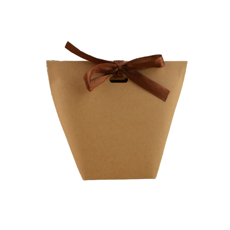 10/20Pcs Blank Kraft Papier Tasche Weiß Schwarz Candy Tasche Hochzeit Gefälligkeiten Geschenk Box Paket Geburtstag Party Dekoration taschen Mit Band – Detail 8