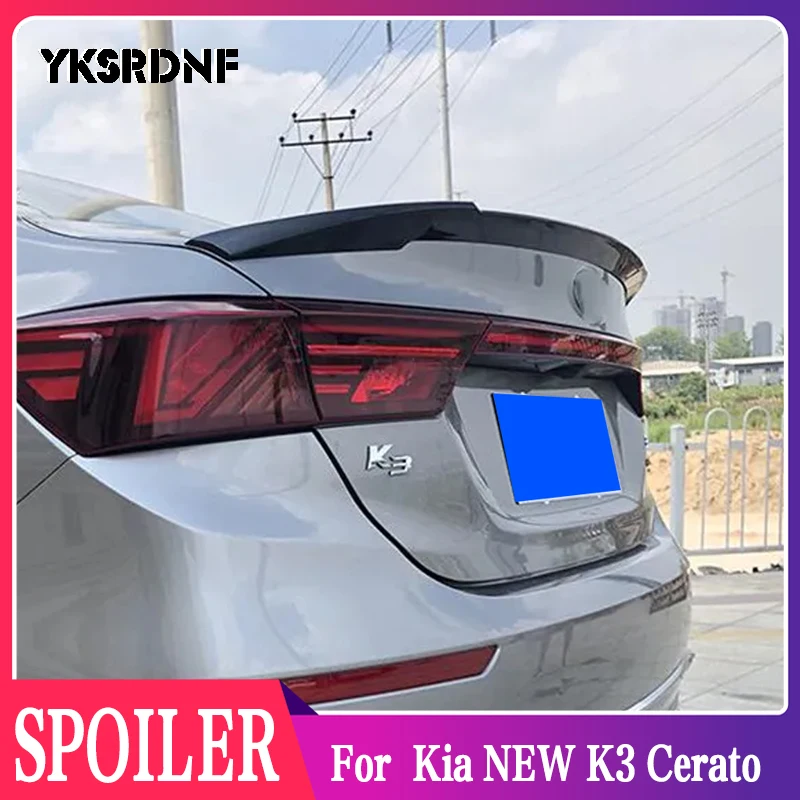 For Kia K3 Cerato Forte 2019-2022 Year Sedan Trunk Spoiler ABS Plastic Black Car Rear Wings Tuning Exterior Body Kit Accessories