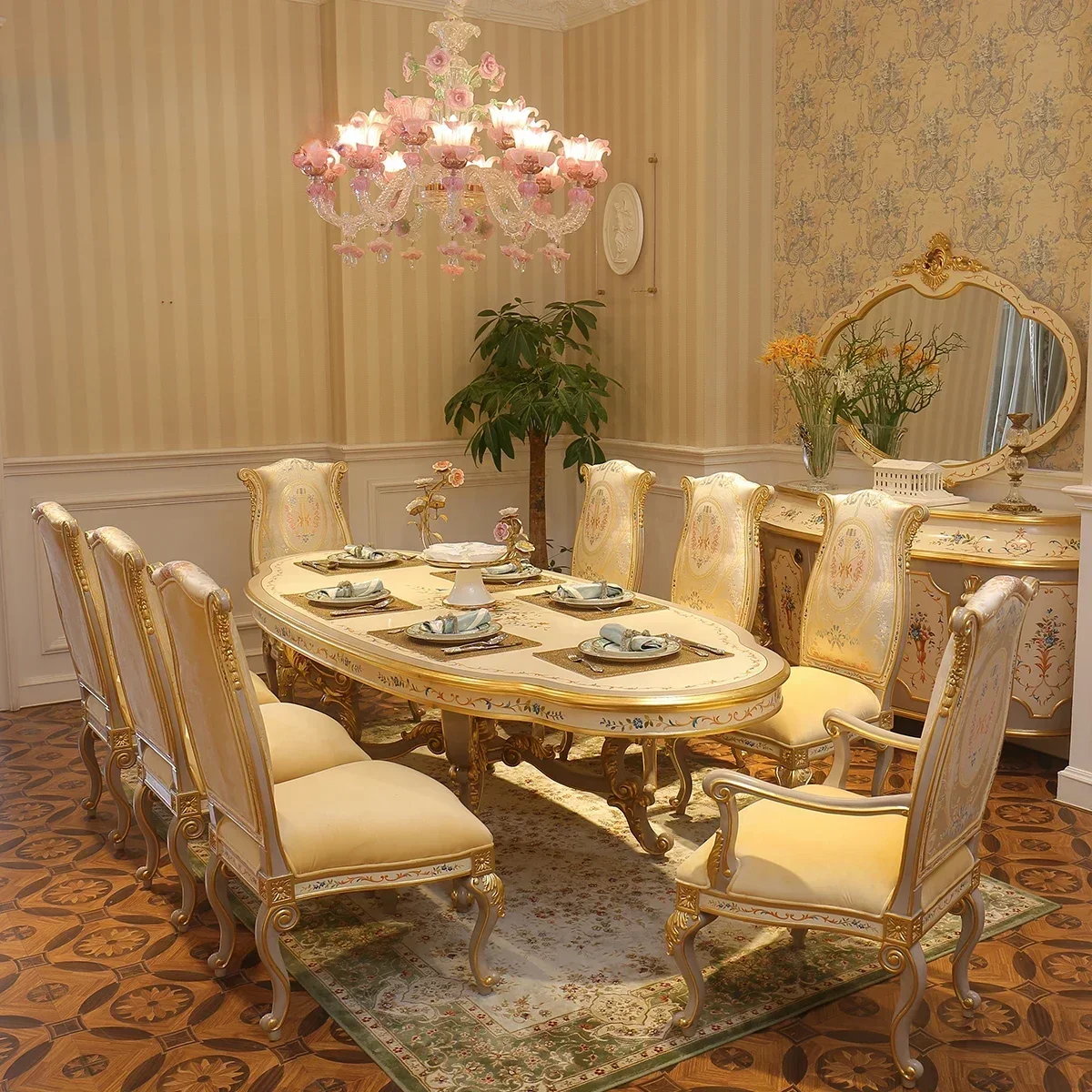 

Frame Solid Wood High End Bedroom Furniture Set Elegant and Classical Design