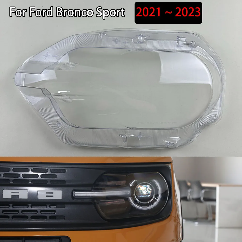 

For Ford Bronco Sport 2021 2022 2023 Car Headlight Cover Lampcover Lampshade Lamp Glass Lens Case Auto Light Caps