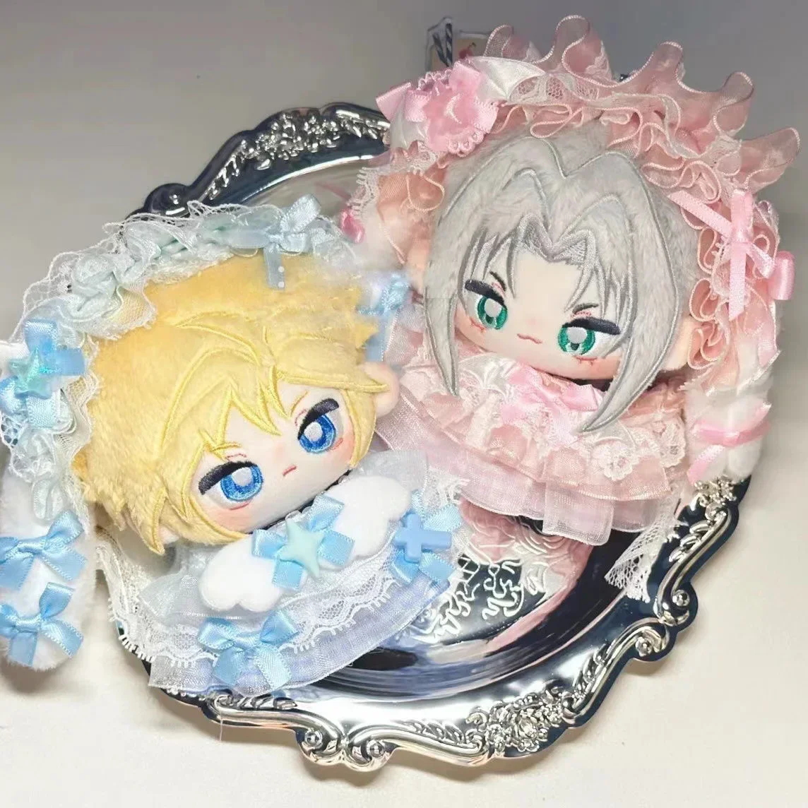 10CM Cloud Strife Sephiroth Anime Cosplay muñeco de peluche lindo moda guapo Mini juguete de vestir cuerpo Plushie regalo de Navidad