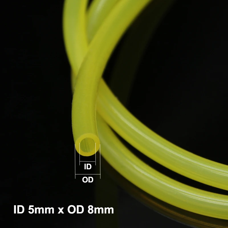 Brandstof benzine slang gele polyurethaan benzineleiding voor motorfiets auto oliebestendig flexibele buis dia 2mm 3mm 4mm 5mm 6mm 7mm
