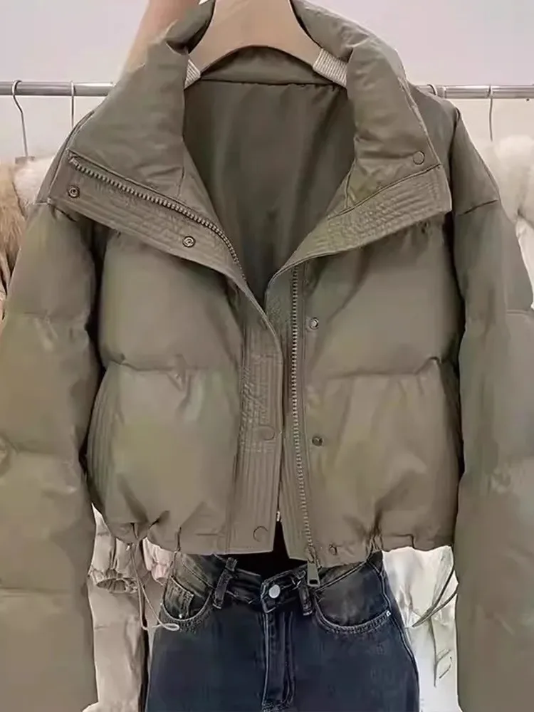 

Зимняя утепленная хлопковая куртка-пуховик для женщин, свободного кроя, маленького размера, с внутренней хлопковой подкладкой, модная, для повседневной носки