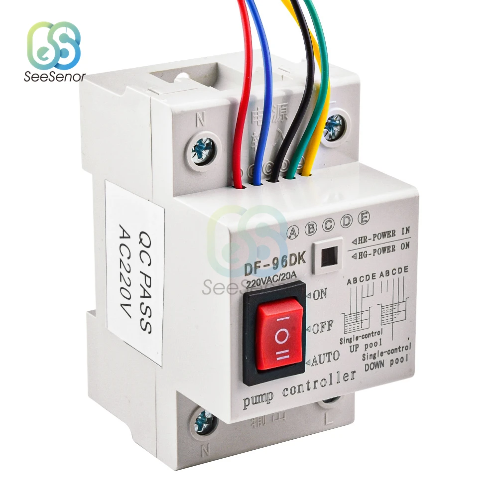 Imagem -04 - Interruptor Automático de Controlador de Nível de Água Tanque de Água Sensor de Detecção de Nível Líquido Controlador de Bomba Df-96d Df-96dk 20a 220v