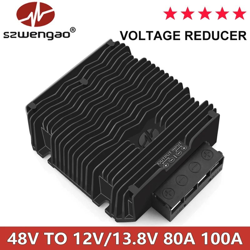 DC 36V/48V Step Down to 12V 13.8V 80A 100A Converter Regulator Module Buck Transformer Voltage Reducer for Golf Cart Cars