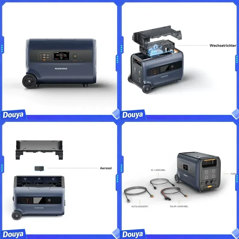 3 In1 BALCONY POWER STORAGE SYSTEM 2,4KWh Capacity Multi-functional Power Supply with Integrated Inverter Portable