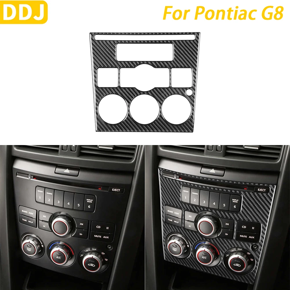 For Pontiac G8 2008 2009 Accessories Carbon Fiber Center Console Radio CD AC Panel Cover Trim Car Interior Decoration Sticker