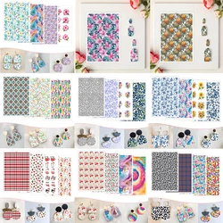 Mixed Flower Butterfly Christmas Stripe Soft Ceramic Earrings Water Transfer Paper Sticker For Jewelry Making DIY Tool 2024