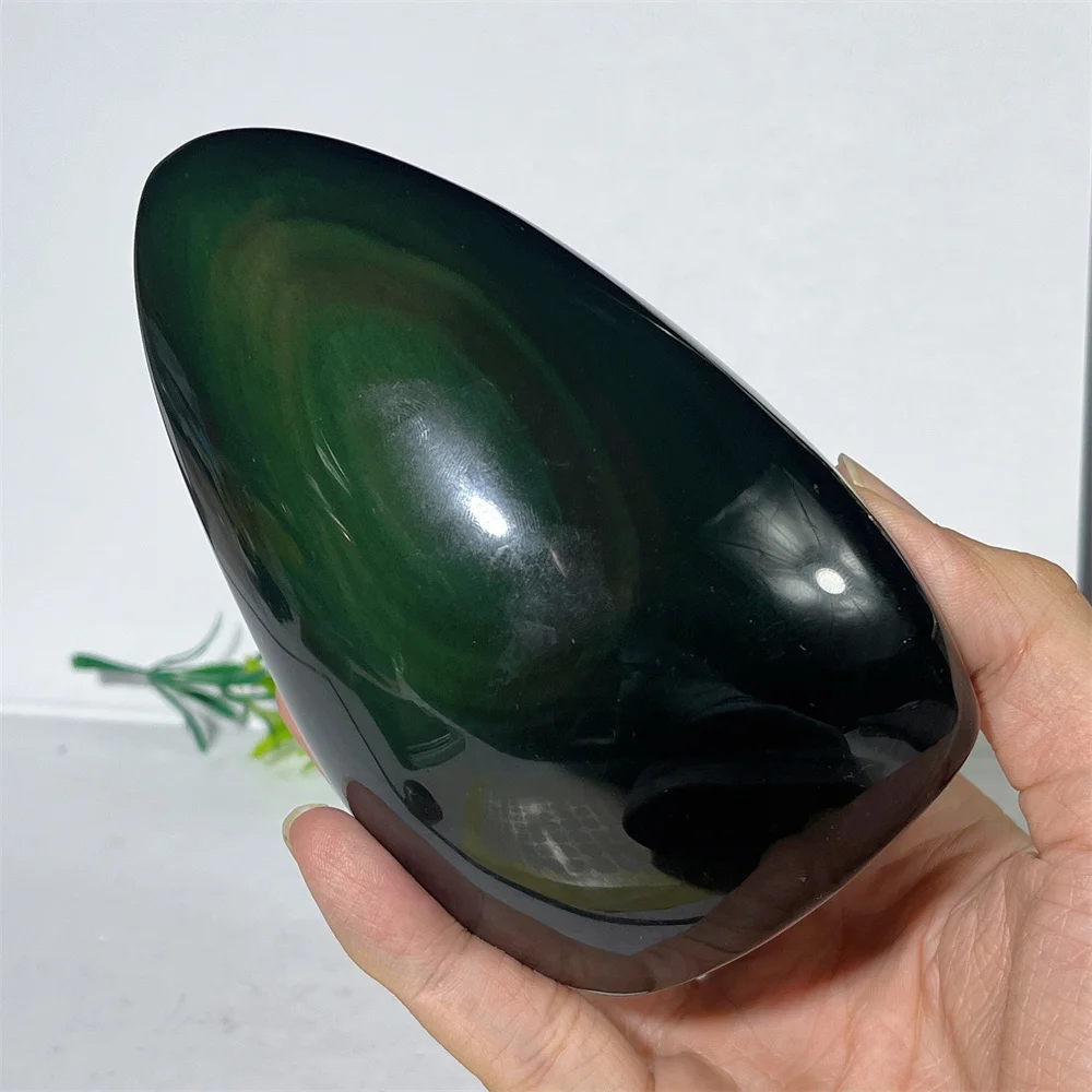 

Rainbow Obsidian Free Form Stone Quartz Natural Crystal Carving Gemstone Specimen Reiki Healing Minerals Home Decoration